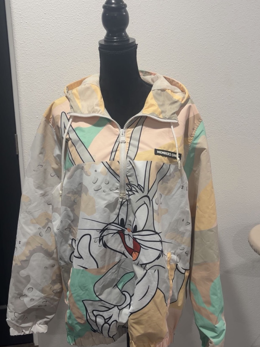 Members Only Pastel Bugs Bunny Windbreaker Looney Tunes Jacket
